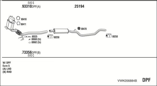 Walker VWK056884B - Exhaust System car-mod.net