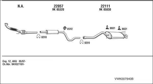 Walker VWK007940B - Exhaust System car-mod.net