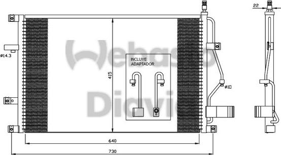 Webasto 82D0225398A - Condenser, air conditioning car-mod.net