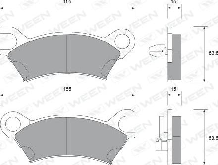 Ween 151-1443 - Brake Pad Set, disc brake car-mod.net