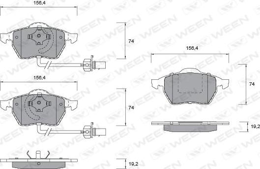 Ween 151-1138 - Brake Pad Set, disc brake car-mod.net