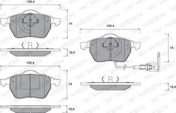 Ween 151-1123 - Brake Pad Set, disc brake car-mod.net