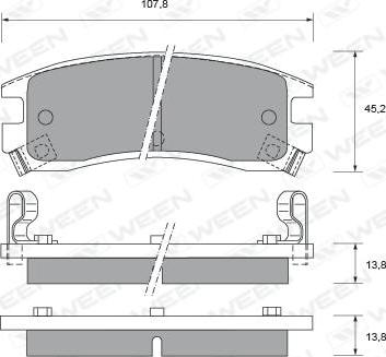 Akebono ASP714 - Brake Pad Set, disc brake car-mod.net