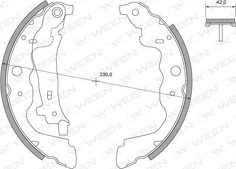 Ween 152-2502 - Drum Brake Shoe Set car-mod.net