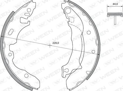 Ween 152-2043 - Drum Brake Shoe Set car-mod.net