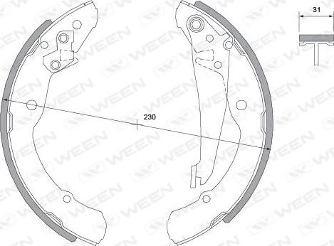 Ween 152-2014 - Drum Brake Shoe Set car-mod.net