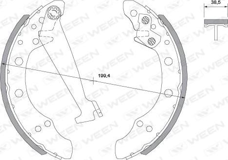 Ween 152-2016 - Drum Brake Shoe Set car-mod.net