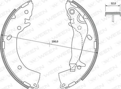 Ween 152-2011 - Drum Brake Shoe Set car-mod.net