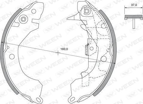 Ween 152-2308 - Drum Brake Shoe Set car-mod.net