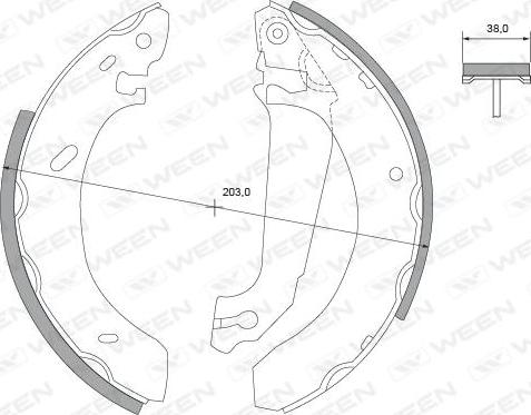 Ween 152-2228 - Drum Brake Shoe Set car-mod.net