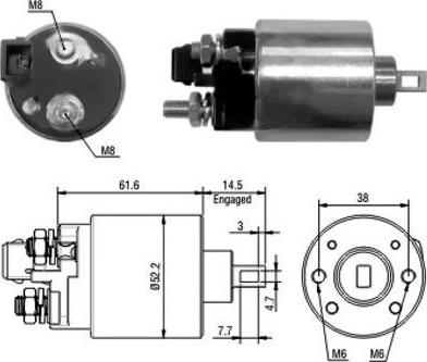 WE PARTS 471480123 - Solenoid Switch, starter car-mod.net