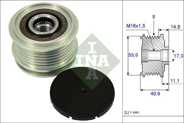 Wilmink Group WG1253595 - Pulley, alternator, freewheel clutch car-mod.net