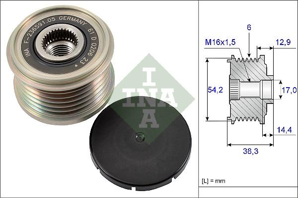 Wilmink Group WG1253766 - Pulley, alternator, freewheel clutch car-mod.net
