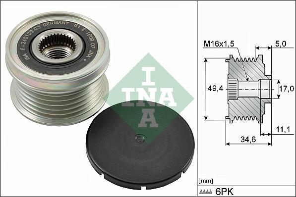 Wilmink Group WG1253730 - Pulley, alternator, freewheel clutch car-mod.net