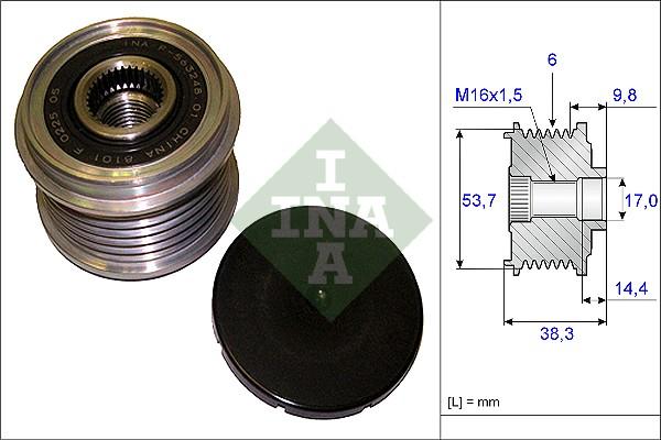 Wilmink Group WG1253775 - Pulley, alternator, freewheel clutch car-mod.net