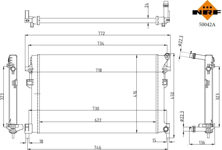 Wilmink Group WG2195445 - Radiator, engine cooling car-mod.net