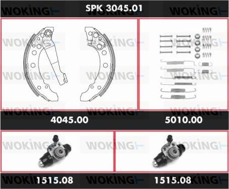 Woking SPK 3045.01 - Drum Brake Shoe Set car-mod.net