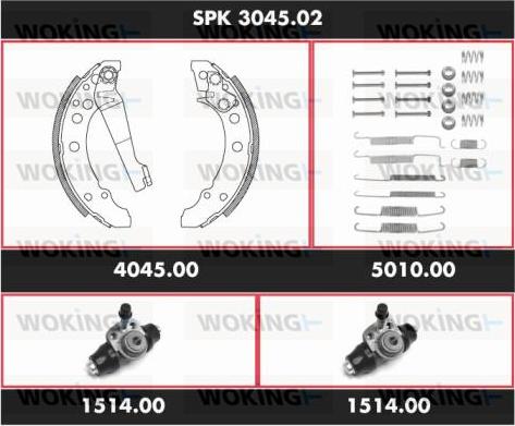 Woking SPK 3045.02 - Drum Brake Shoe Set car-mod.net