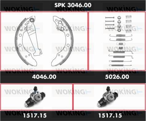 Woking SPK 3046.00 - Drum Brake Shoe Set car-mod.net
