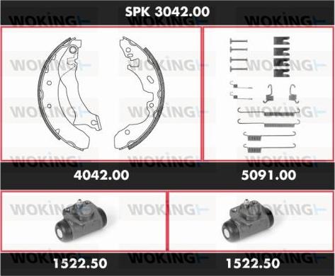 Woking SPK 3042.00 - Drum Brake Shoe Set car-mod.net