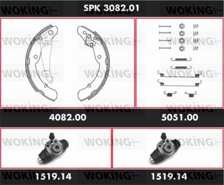 Woking SPK 3082.01 - Drum Brake Shoe Set car-mod.net