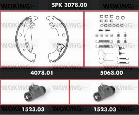 Woking SPK 3078.00 - Drum Brake Shoe Set car-mod.net