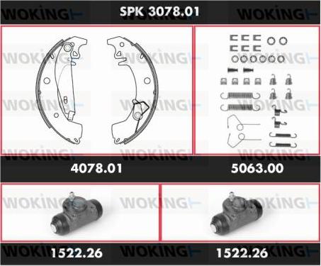 Woking SPK 3078.01 - Drum Brake Shoe Set car-mod.net