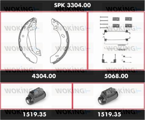 Woking SPK 3304.00 - Drum Brake Shoe Set car-mod.net
