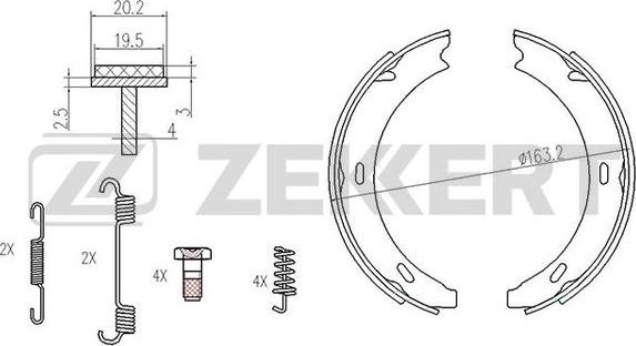Zekkert BK-4440 - Drum Brake Shoe Set car-mod.net