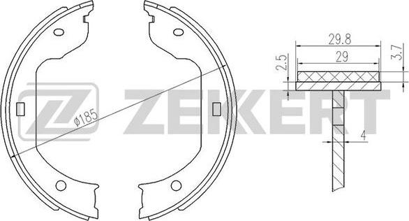 Zekkert BK-4443 - Drum Brake Shoe Set car-mod.net