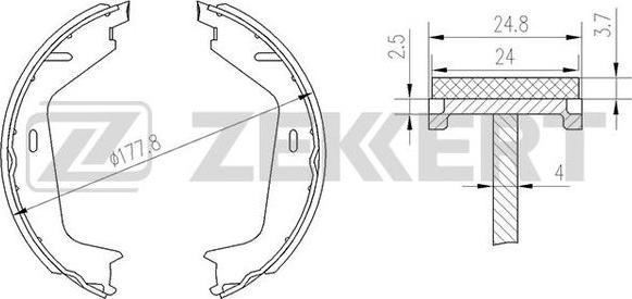 Zekkert BK-4447 - Drum Brake Shoe Set car-mod.net