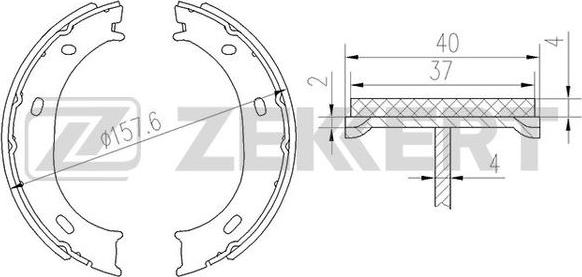 Zekkert BK-4450 - Drum Brake Shoe Set car-mod.net