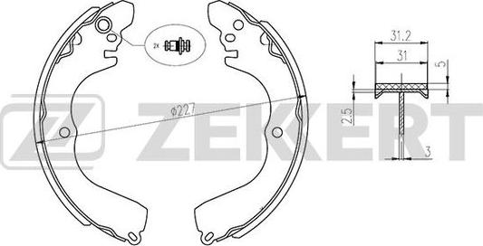 Zekkert BK-4032 - Drum Brake Shoe Set car-mod.net