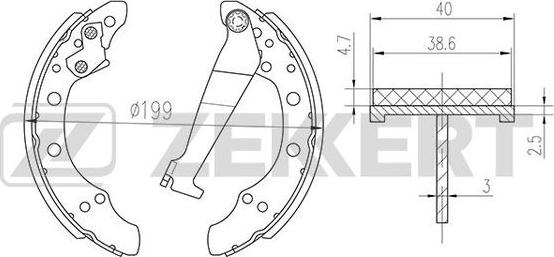 Zekkert BK-4075 - Drum Brake Shoe Set car-mod.net