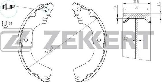Zekkert BK-4144 - Drum Brake Shoe Set car-mod.net
