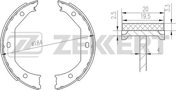 Zekkert BK-4136 - Drum Brake Shoe Set car-mod.net