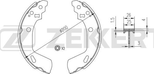 Zekkert BK-4367 - Drum Brake Shoe Set car-mod.net