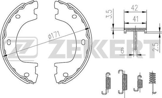 Zekkert BK-4308 - Drum Brake Shoe Set car-mod.net
