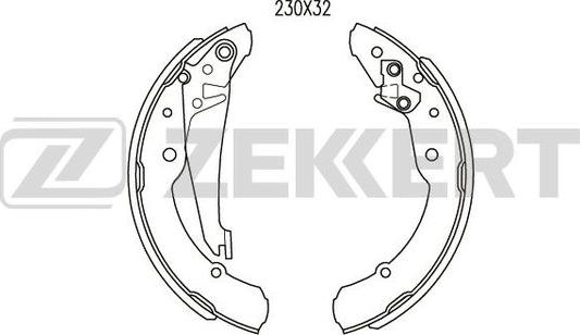 Zekkert BK-4380 - Drum Brake Shoe Set car-mod.net