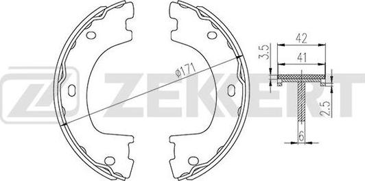 Zekkert BK-4335 - Drum Brake Shoe Set car-mod.net