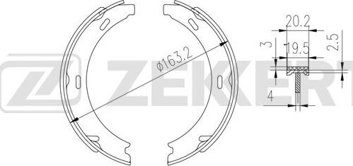 Zekkert BK-4330 - Drum Brake Shoe Set car-mod.net