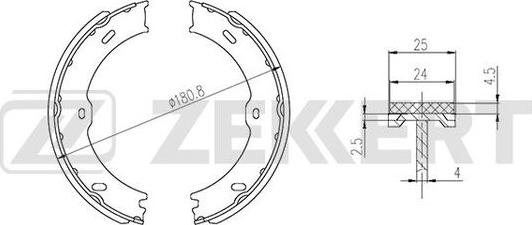 Zekkert BK-4331 - Drum Brake Shoe Set car-mod.net