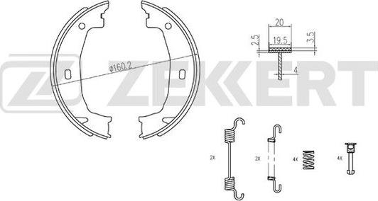 Zekkert BK-4322 - Drum Brake Shoe Set car-mod.net