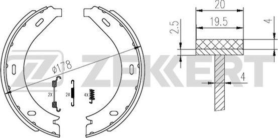Zekkert BK-4297 - Drum Brake Shoe Set car-mod.net