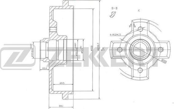 Zekkert BS-5427 - Brake Drum car-mod.net
