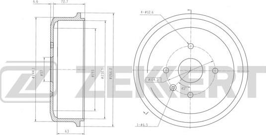 Zekkert BS-5581 - Brake Drum car-mod.net