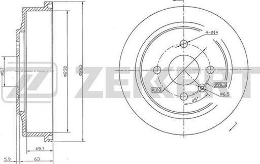 Zekkert BS-5529 - Brake Drum car-mod.net