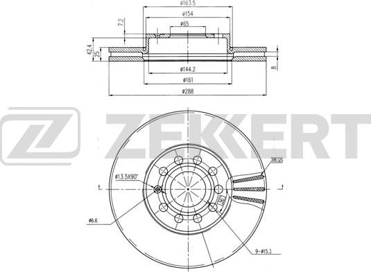 Zekkert BS-5043B - Brake Disc car-mod.net