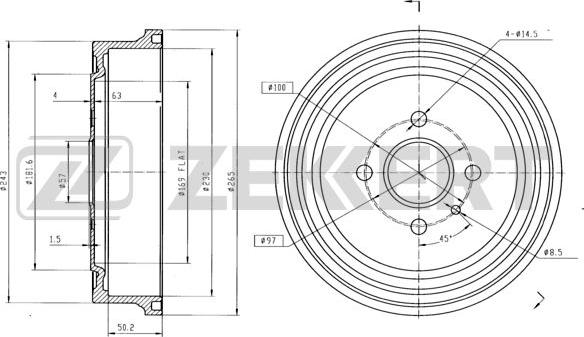 Zekkert BS-5169 - Brake Drum car-mod.net
