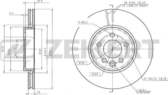 Zekkert BS-5811 - Brake Disc car-mod.net